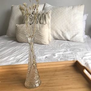Tall detailed glass vase